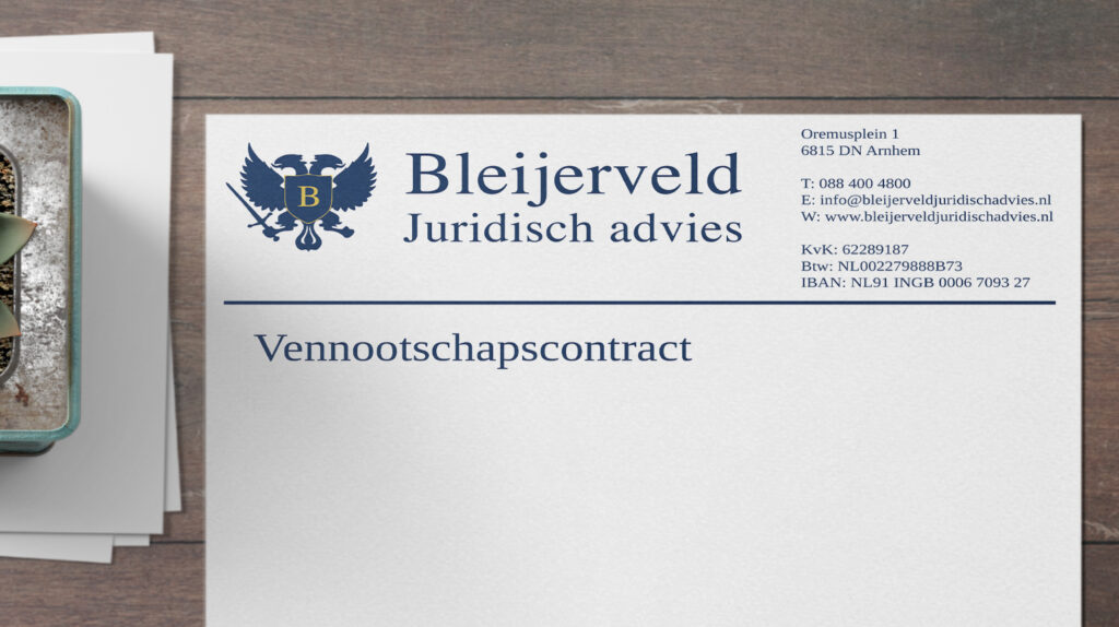 Contracten opstellen Vennootschapscontract